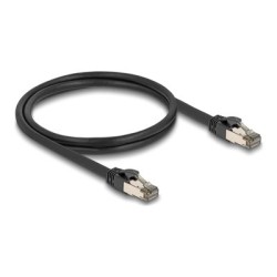 Delock - Sítový kabel - RJ-45 (M) do RJ-45 (M) - 1 m - 7.3 mm - U/FTP - CAT 6a - provedení bez hrbolku - cerná