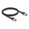 Delock - Sítový kabel - RJ-45 (M) do RJ-45 (M) - 1 m - 7.3 mm - U/FTP - CAT 6a - provedení bez hrbolku - cerná