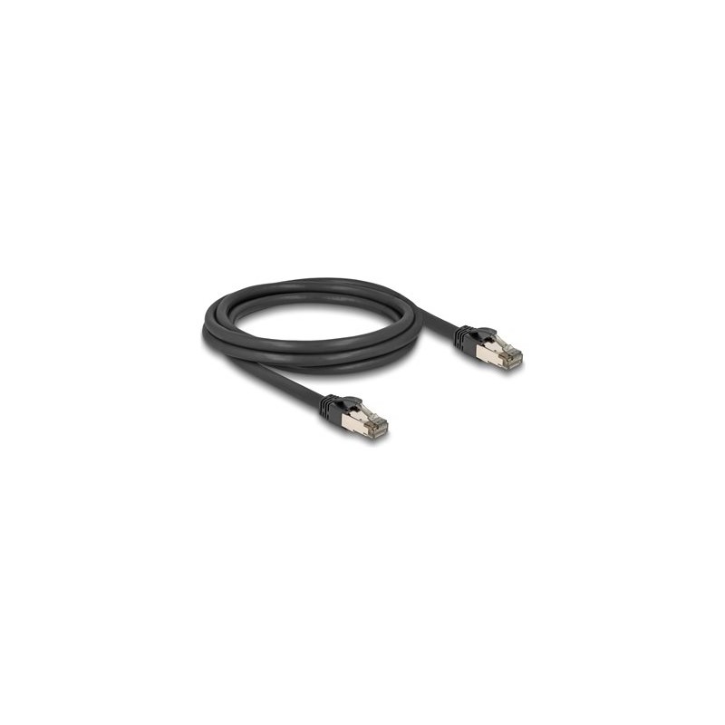 Delock - Sítový kabel - RJ-45 (M) do RJ-45 (M) - 2 m - 7.3 mm - U/FTP - CAT 6a - provedení bez hrbolku - cerná
