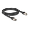 Delock - Sítový kabel - RJ-45 (M) do RJ-45 (M) - 2 m - 7.3 mm - U/FTP - CAT 6a - provedení bez hrbolku - cerná
