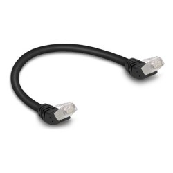 Delock - Patch kabel - RJ-45 (M) úhlový do RJ-45 (M) úhlový - 25 cm - 6 mm - S/FTP - CAT 6a - bootovaný, neobsahuje halog… 80259