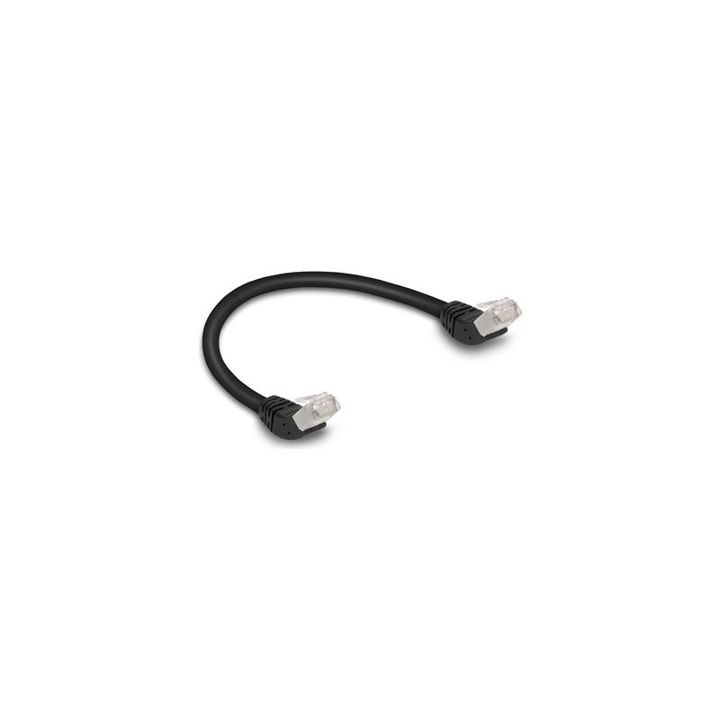 Delock - Patch kabel - RJ-45 (M) úhlový do RJ-45 (M) úhlový - 25 cm - 6 mm - S/FTP - CAT 6a - bootovaný, neobsahuje halog… 80259