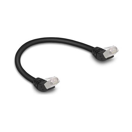 Delock - Patch kabel - RJ-45 (M) úhlový do RJ-45 (M) úhlový - 25 cm - 6 mm - S/FTP - CAT 6a - bootovaný, neobsahuje halog… 80259