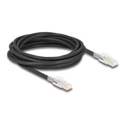 Delock - Sítový kabel - RJ-45 (M) do RJ-45 (M) - 5 m - 6 mm - S/FTP - CAT 6a - neobsahuje halogen, provedení bez hrbolku - cerná