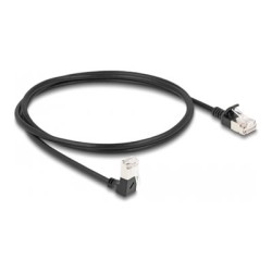 Delock - Patch kabel - RJ-45 (M) dolu zahnutý do RJ-45 (M) rovné - 1 m - 4.5 mm - S/FTP - CAT 6a - bootovaný, neobsahuje