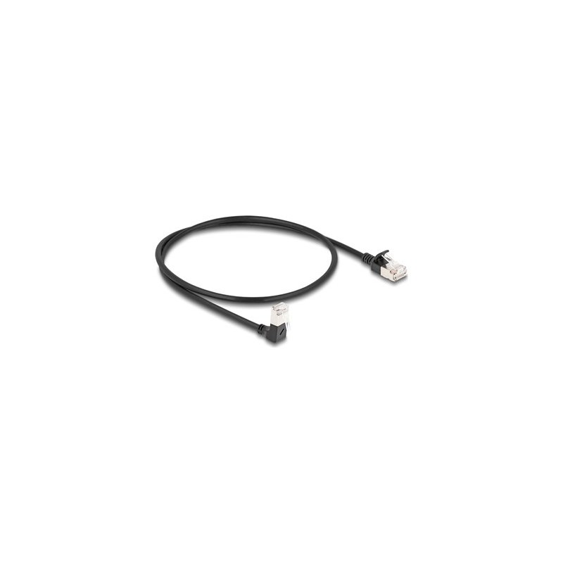 Delock - Patch kabel - RJ-45 (M) dolu zahnutý do RJ-45 (M) rovné - 50 cm - 4.5 mm - S/FTP - CAT 6a - neobsahuje halogen