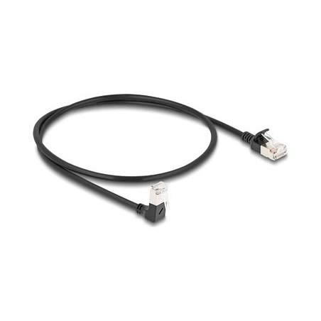 Delock - Patch kabel - RJ-45 (M) dolu zahnutý do RJ-45 (M) rovné - 50 cm - 4.5 mm - S/FTP - CAT 6a - neobsahuje halogen