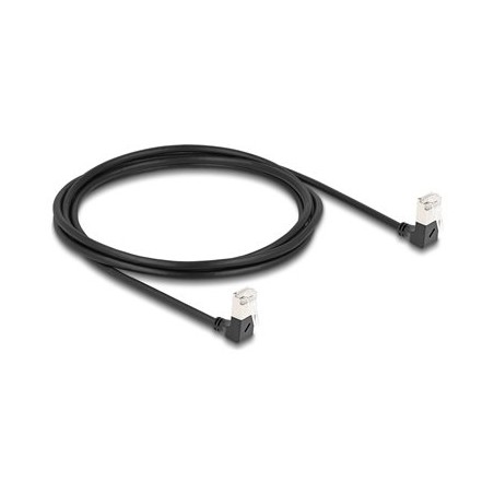 Delock - Sítový kabel - RJ-45 (M) dolu zahnutý do RJ-45 (M) dolu zahnutý - 2 m - 4.5 mm - S/FTP - CAT 6a - neobsahuje halogen