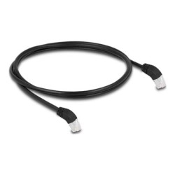 Delock - Patch kabel - RJ-45 (M) úhlový do RJ-45 (M) úhlový - 1 m - 6 mm - S/FTP - CAT 6a - neobsahuje halogen - cerná