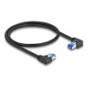 Delock - Patch kabel - RJ-45 (M) levoúhlé do RJ-45 (M) pravoúhlý - 50 cm - 6 mm - S/FTP - CAT 6a - neobsahuje halogen, rychlost