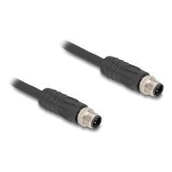 Delock - Kabel senzoru - 4 piny M12 (M) do 4 piny M12 (M) - 63 V - 12 A - 5 m - bez silikonu, tažné retezy, L-kódovaný - cerná
