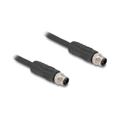 Delock - Kabel senzoru - 4 piny M12 (M) do 4 piny M12 (M) - 63 V - 12 A - 1 m - bez silikonu, tažné retezy, L-kódovaný - cerná