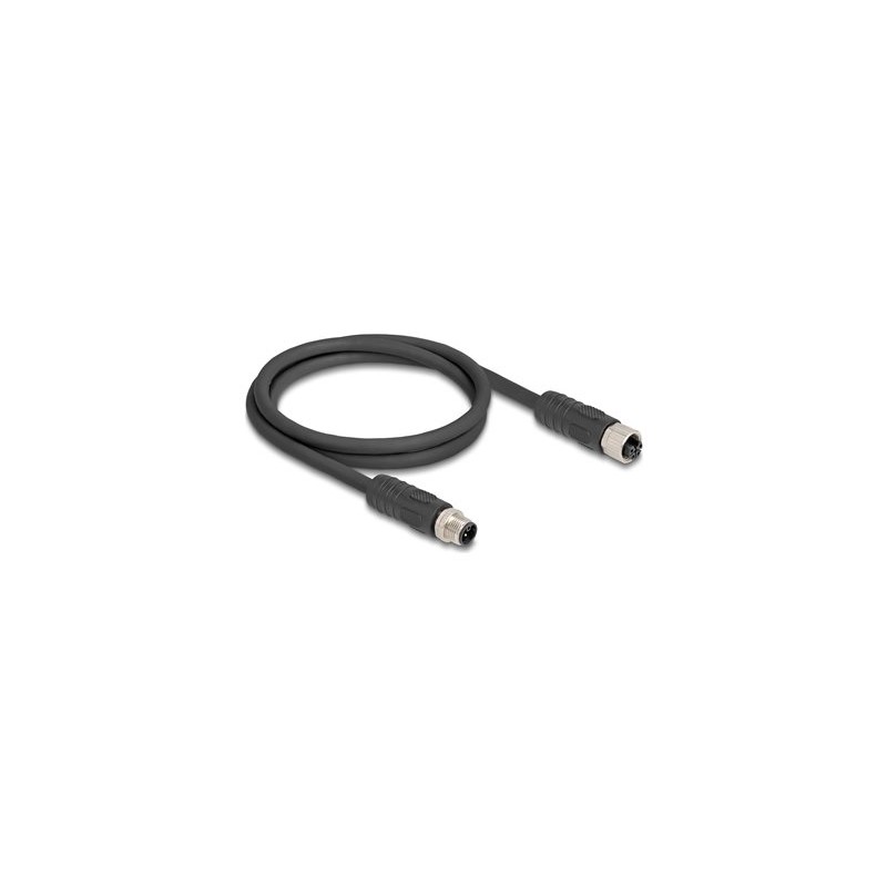 Delock - Prodlužovací kabel senzoru - 4 piny M12 (M) do 4 piny M12 (F) - 1 m - 7.2 mm - neobsahuje halogen, tažné retezy