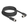 Delock - Prodlužovací kabel senzoru - 4 piny M12 (M) pravoúhlý do 4 piny M12 (F) rovné - 3 m - 7.2 mm - neobsahuje halogen