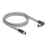 Delock - Kabel senzoru - 5 pin M12 (M) pravoúhlý do 5 pin M12 (F) rovné - 63 V - 16 A - 1 m - bez silikonu, L-kódovaný - šedá