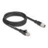 Delock - Sítový kabel adaptér - 8 pin M12-X (F) do RJ-45 (M) - 2 m - 6.8 mm - S/FTP - CAT 5e - X-kódovaný, flexibilní - cerná