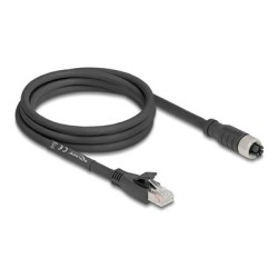 Delock - Sítový kabel - RJ-45 (M) do 8 pin M12-X (F) - 2 m - 6.8 mm - S/FTP - CAT 5e - provedení bez hrbolku, X-kódovaný