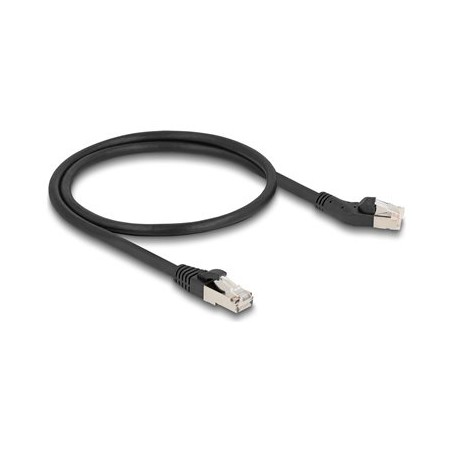 Delock - Patch kabel - RJ-45 (M) vlevo do RJ-45 (M) rovné - 50 cm - 6 mm - S/FTP - CAT 6a - neobsahuje halogen, lisovaný