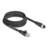 Delock - Sítový kabel - 8 pin M12-X (F) do RJ-45 (M) - 3 m - 6.8 mm - S/FTP - CAT 5e - X-kódovaný, flexibilní - cerná