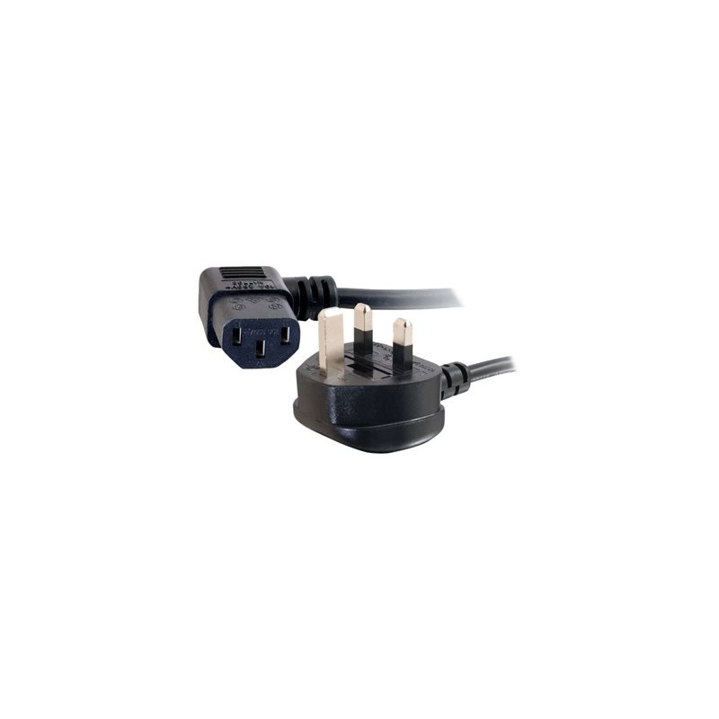 C2G Universal Power Cord - Elektrický kabel - BS 1363 (M) do power IEC 60320 C13 - 5 m - lisovaný, 90° konektor - černá