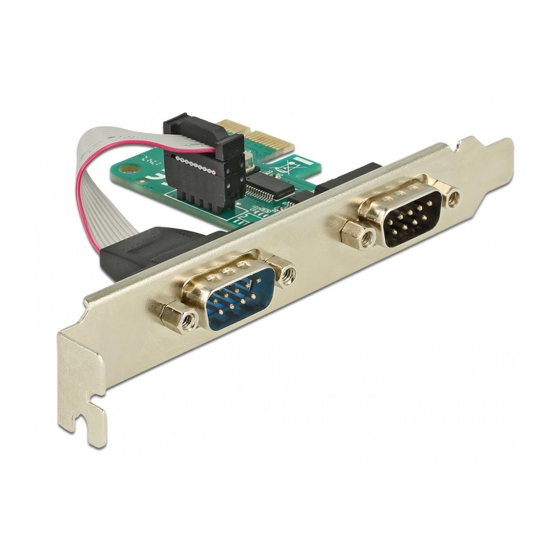 Delock PCI Card 2 x Serial RS-232 - Sériový adaptér - PCIe 1.1 - RS-232 x 2 - zelená
