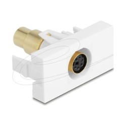 Delock - Easy 45 - zacvakávací modul - pozlacený - 6-pin Mini-DIN ( samice ) - 1 souprava - bílá