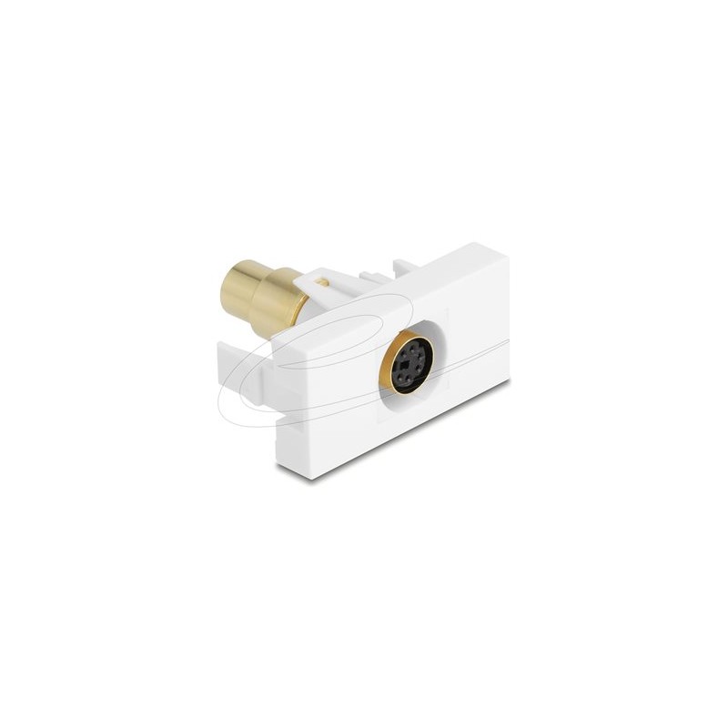 Delock - Easy 45 - zacvakávací modul - pozlacený - 6-pin Mini-DIN ( samice ) - 1 souprava - bílá