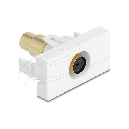 Delock - Easy 45 - zacvakávací modul - pozlacený - 6-pin Mini-DIN ( samice ) - 1 souprava - bílá