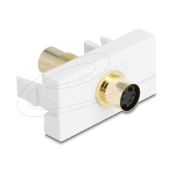 Delock - Easy 45 - zacvakávací modul - pozlacený - 4-pin Mini-DIN (samice) - 1 souprava - bílá