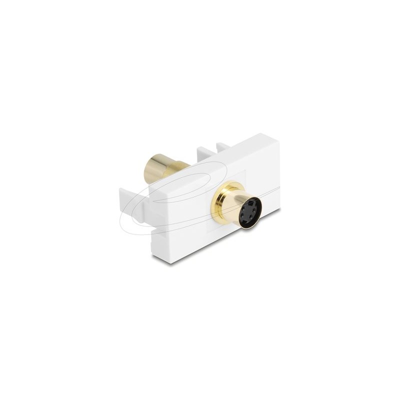 Delock - Easy 45 - zacvakávací modul - pozlacený - 4-pin Mini-DIN (samice) - 1 souprava - bílá