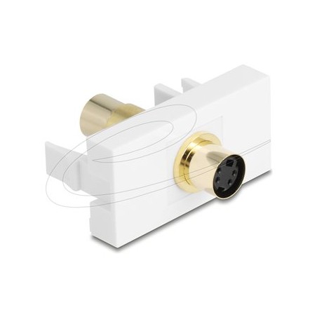 Delock - Easy 45 - zacvakávací modul - pozlacený - 4-pin Mini-DIN (samice) - 1 souprava - bílá