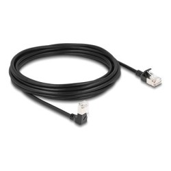 Delock - Sítový kabel - RJ-45 (M) dolu zahnutý do RJ-45 (M) rovné - 5 m - 4.5 mm - S/FTP - CAT 6a - bootovaný, neobsahuje