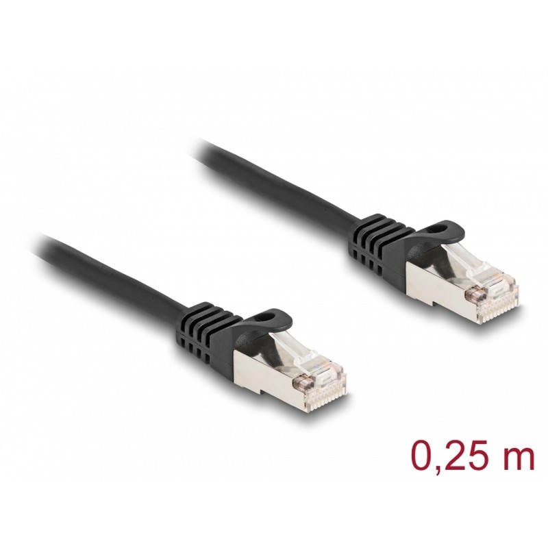 Delock - Sítový kabel - RJ-50 (M) do RJ-50 (M) - 25 cm - S/FTP - provedení bez hrbolku - cerná