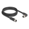 Delock - Kabel senzoru - 4 piny M12 (M) pravoúhlý do 4 piny M12 (F) rovné - 63 V - 12 A - 2 m - bez silikonu, L-kódovaný - cerná