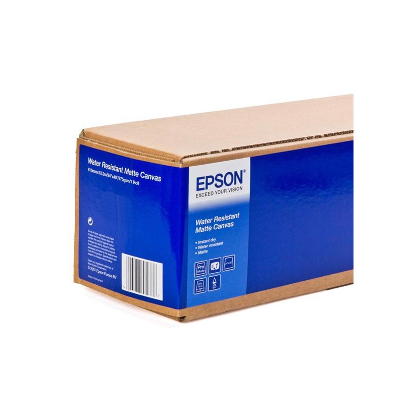 Epson 610/12.2/WaterResistant Matte Canvas Roll, matný, 24", C13S042014, 375 g/m2, papír, 610mmx12.2m, bílý, pro inkoustové