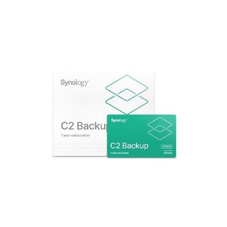 Synology C2 Backup - Licence na predplatné (1 rok) - 500 GB capacity - hostovaná aplikace - Evropská Unie