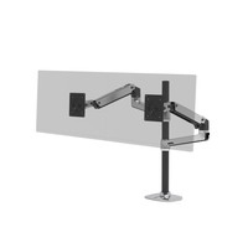 Ergotron LX Dual Stacking Arm Tall Pole/Black Accents Polished