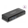 Delock - Prepínac KVM / audio / USB - DisplayPort 1.4 KVM switch 8K 60 Hz s USB 5 Gbps a audiem - 2 x KVM / zvuk / USB - 1
