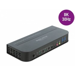 Delock DisplayPort 1.4 KVM Switch 8K 30 Hz with USB 3.0 and Audio - Přepínač KVM / audio / USB - 2 x KVM / zvuk / USB - 1