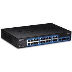 TRENDnet 20-port Gigabit Web Smart Switch, 4 Shared Mini-GBIC sloty