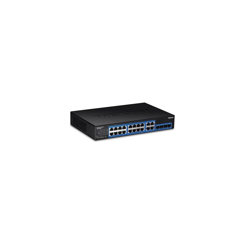 TRENDnet 20-port Gigabit Web Smart Switch, 4 Shared Mini-GBIC sloty