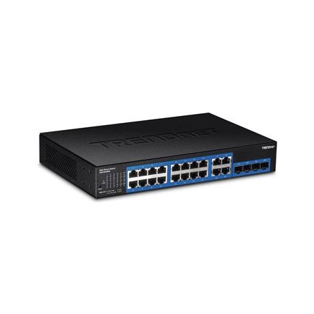 TRENDnet 20-port Gigabit Web Smart Switch, 4 Shared Mini-GBIC sloty