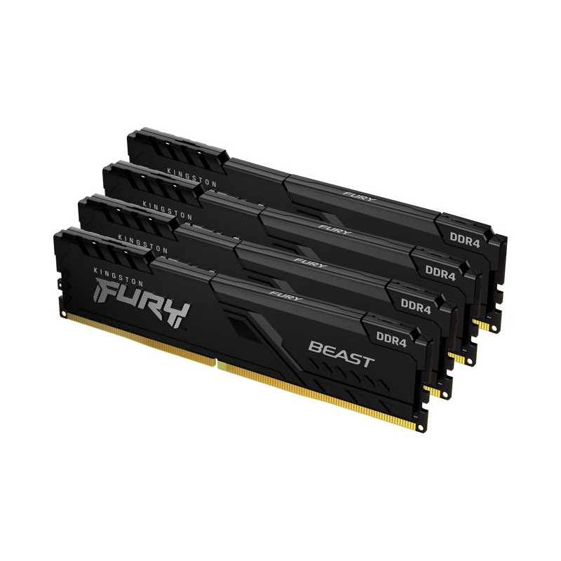 Kingston 64GB DDR4-3200MHZ CL16 DIMM/(Kit OF 4) 1GX8 FURY Beast Black