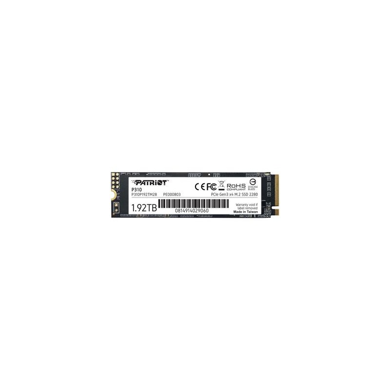 PATRIOT P310 1,92TB SSD / Interní / M.2 PCIe Gen3 x4 NVMe 1.3 / 2280