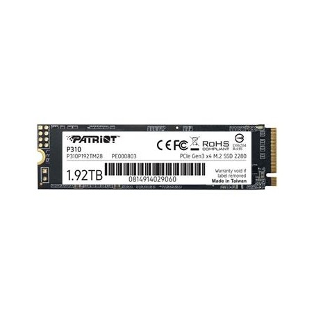 PATRIOT P310 1,92TB SSD / Interní / M.2 PCIe Gen3 x4 NVMe 1.3 / 2280