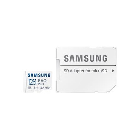 Samsung EVO Plus/micro SDXC/128GB/UHS-I U3 / Class 10/+ Adaptér/Bílá