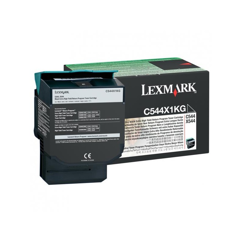 Lexmark originální toner C544X1KG, black, 6000str., extra high capacity, return