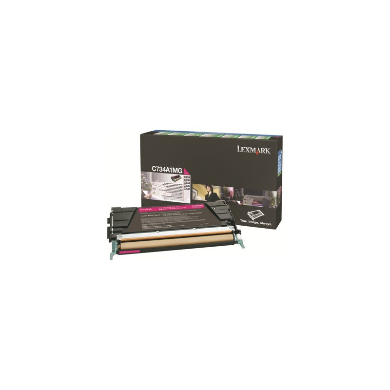 Lexmark originální toner C734A1MG, magenta, 6000str., return