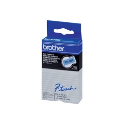 Brother originální páska do tiskárny štítků, Brother, TC-501, černý tisk/modrý podklad, laminovaná, 7.7m, 12mm