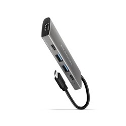 AXAGON HMC-5G21, USB 10Gb/s hub, porty 2x USB-A, 2x USB-C, HDMI 4k/30, PD 60W, kabel USB-C 13cm